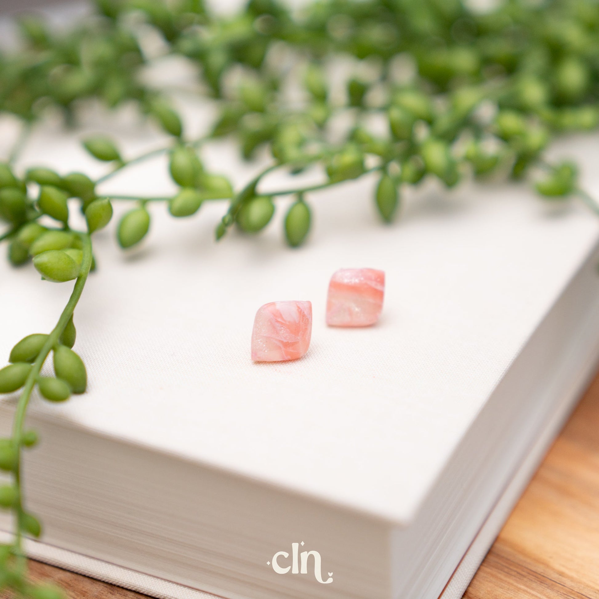 Faux Stone studs - Cotton candy L - Earrings - CLN Atelier