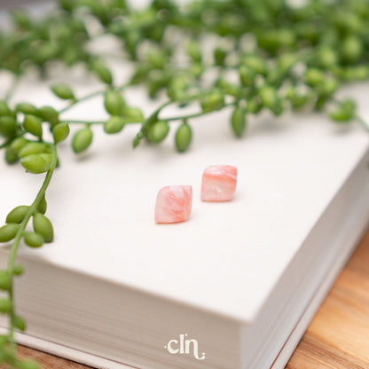 Faux Stone studs - Cotton candy L - Earrings - CLN Atelier