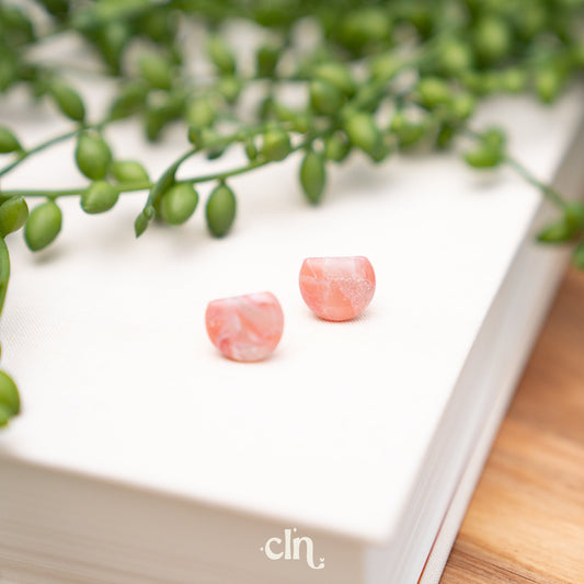 Faux Stone studs - Cotton candy M - Earrings - CLN Atelier