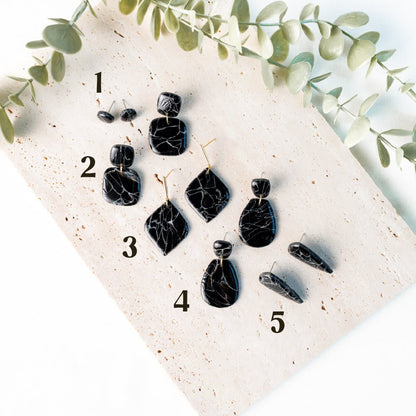 Faux stones - black - Earrings - CLN Atelier