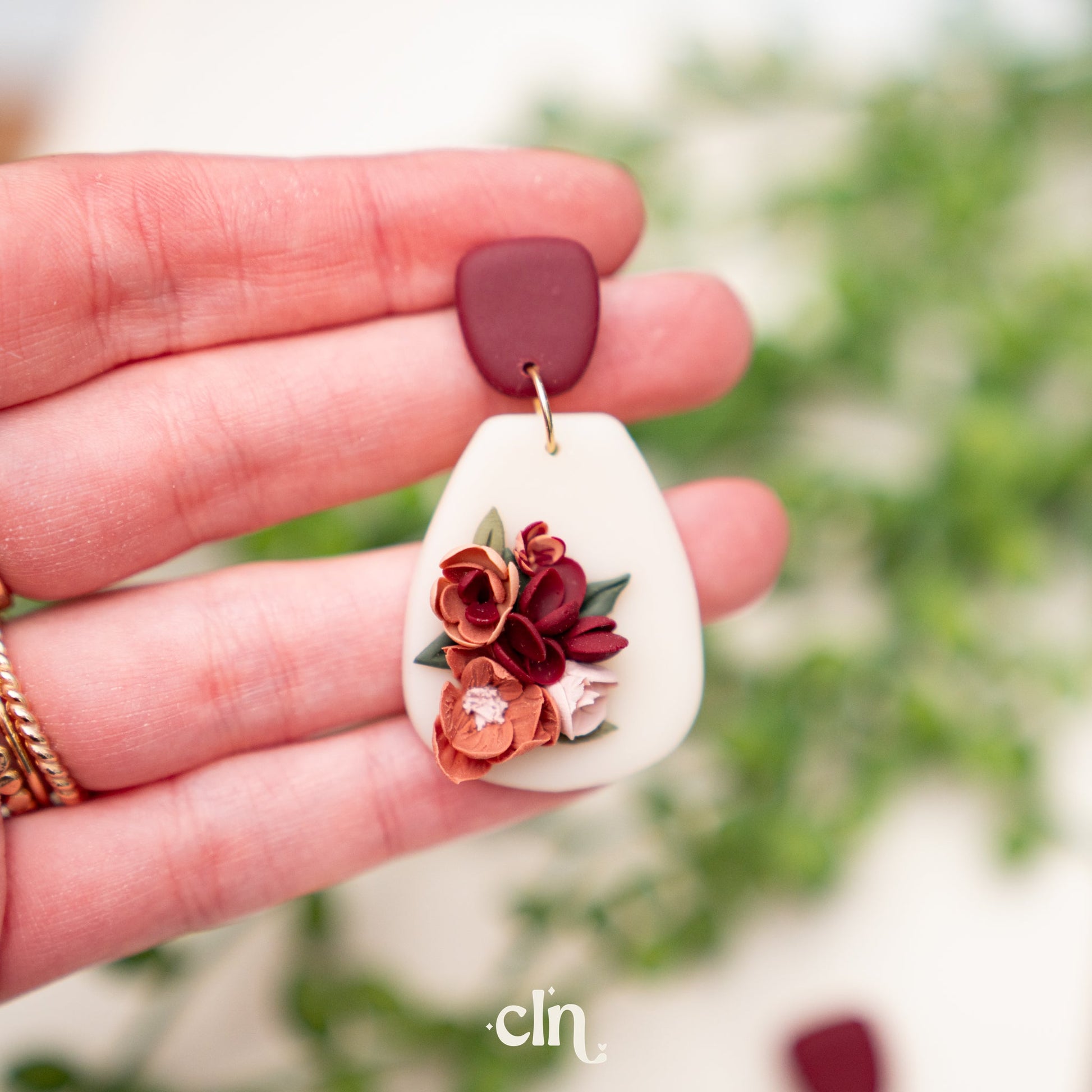 Floral Bouquet dangles - A - Earrings - CLN Atelier