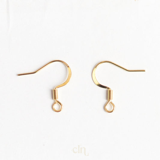 French hook (flat) 18K gold plated - Earring findings - CLN Atelier