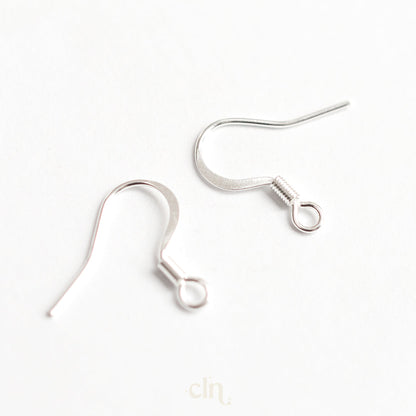 French hook (flat) Stainless steel color - Earring findings - CLN Atelier