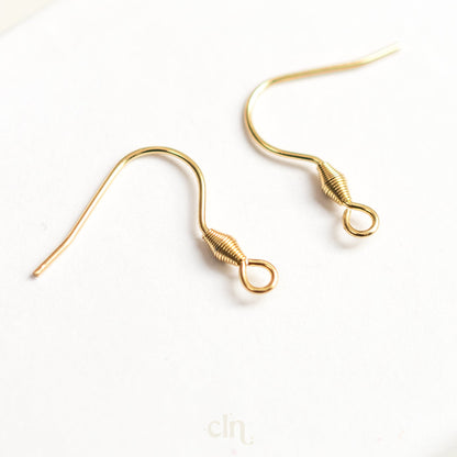 French hook (round) 18K gold plated - Earring findings - CLN Atelier