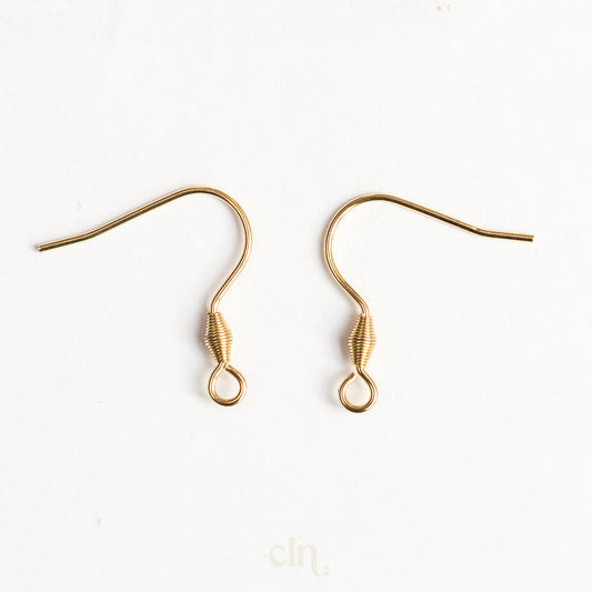 French hook (round) 18K gold plated - Earring findings - CLN Atelier