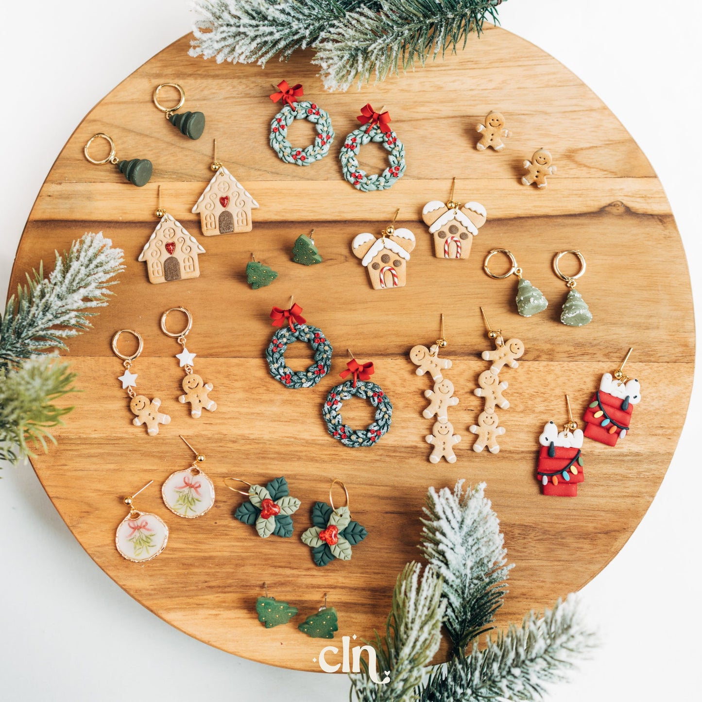 Gingerbread hoops with star bead - CLN Atelier