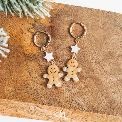 Gingerbread hoops with star bead - CLN Atelier