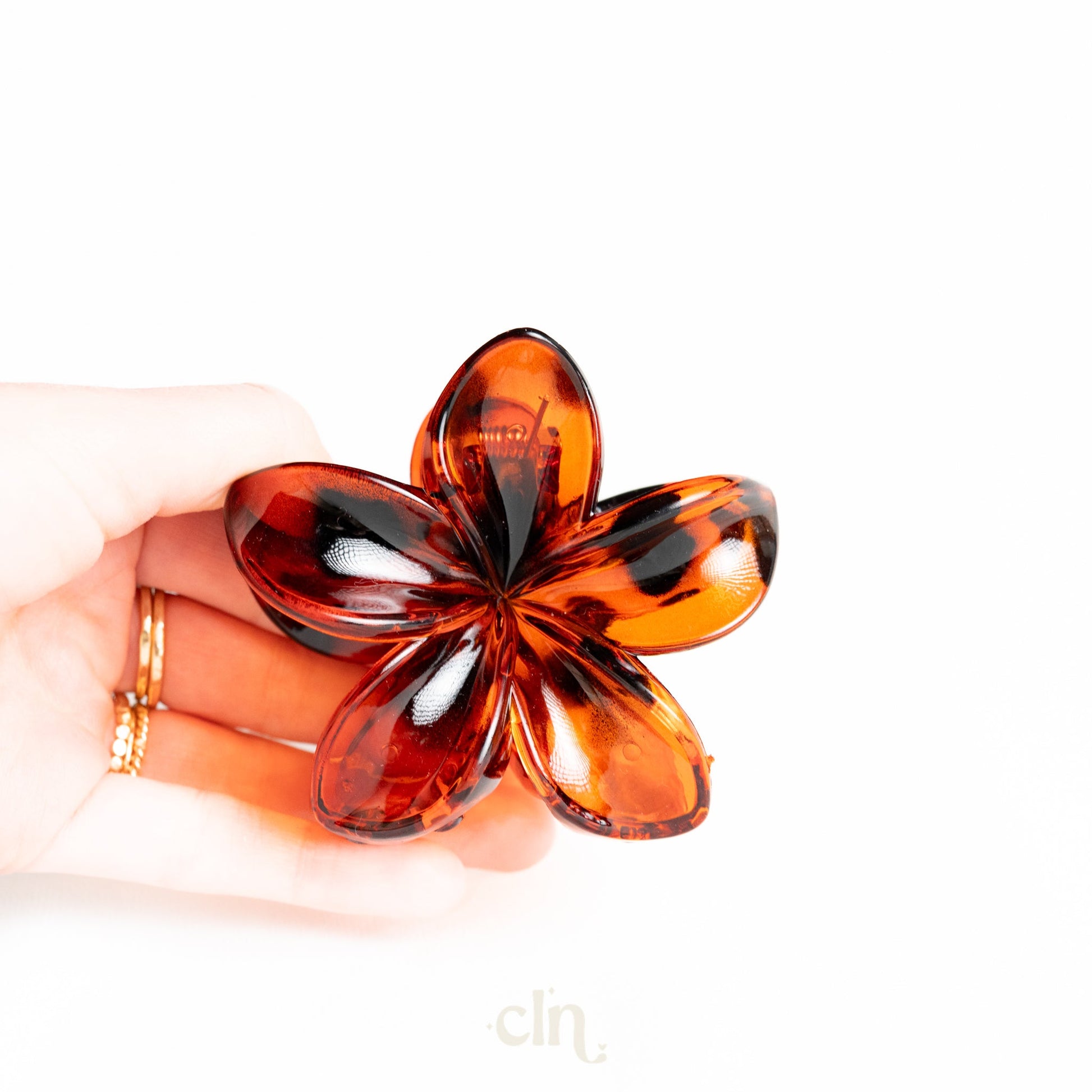 Hawaiian flower hair clip - red tortoise - Hairclips - CLN Atelier