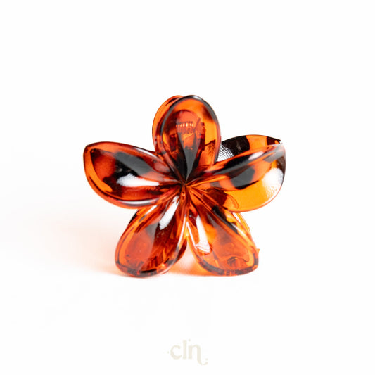 Hawaiian flower hair clip - red tortoise - Hairclips - CLN Atelier