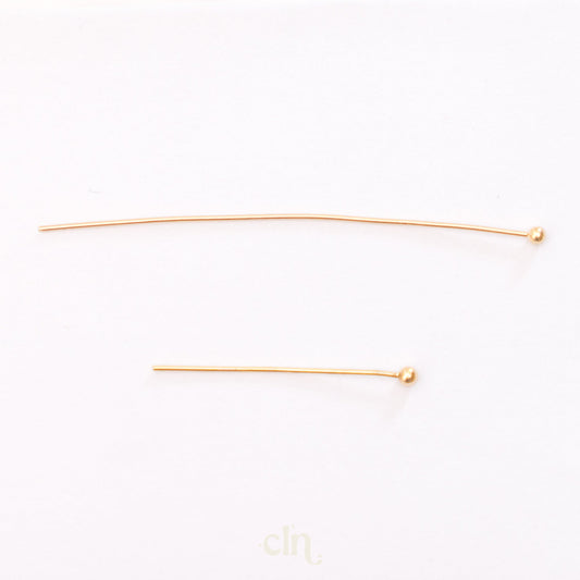 Head pin 18K gold plated 25/50mm - Earring findings - CLN Atelier