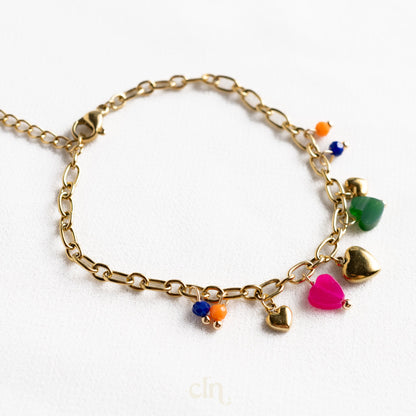 Hearts charm bracelet - Earrings - CLN Atelier