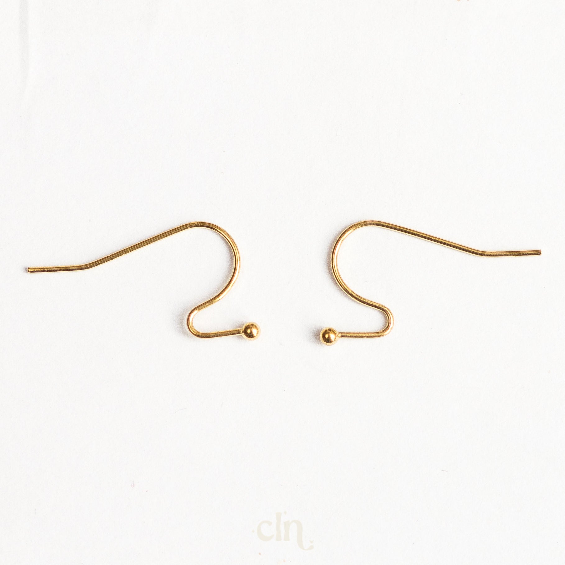 Hook 18K gold plated with ball end - Earring findings - CLN Atelier