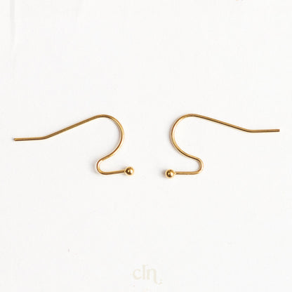 Hook 18K gold plated with ball end - Earring findings - CLN Atelier