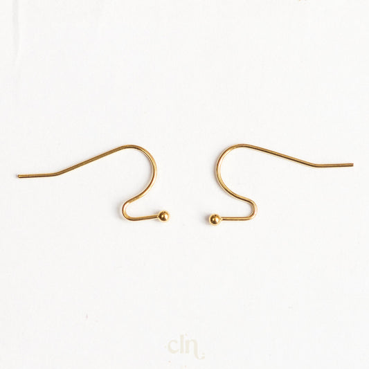 Hook 18K gold plated with ball end - Earring findings - CLN Atelier