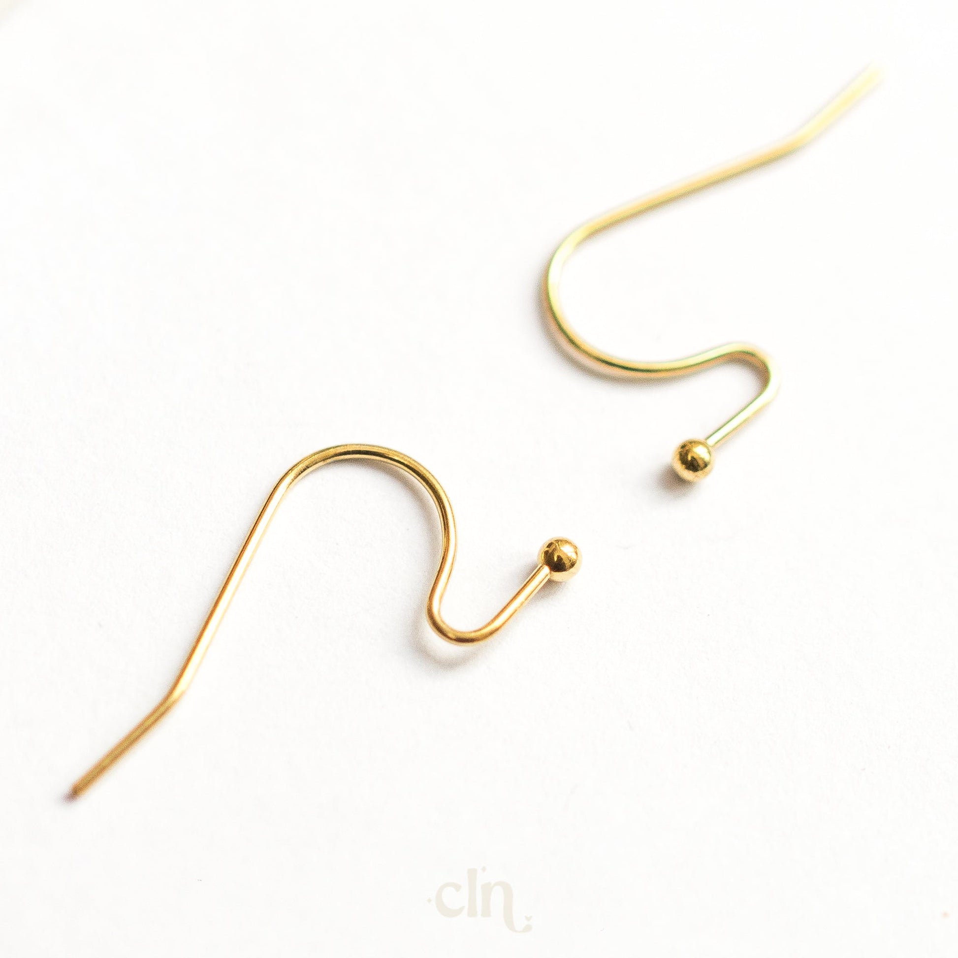 Hook 18K gold plated with ball end - Earring findings - CLN Atelier