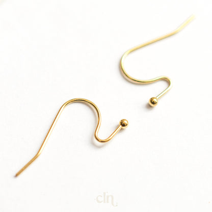 Hook 18K gold plated with ball end - Earring findings - CLN Atelier