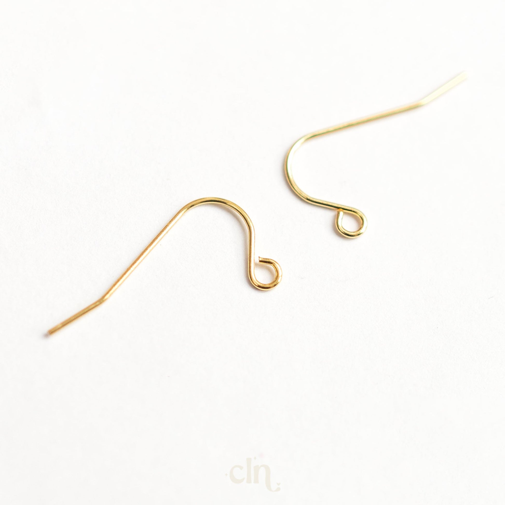 Hook 18K gold plated with loop (Shepered's Hook) - Earring findings - CLN Atelier