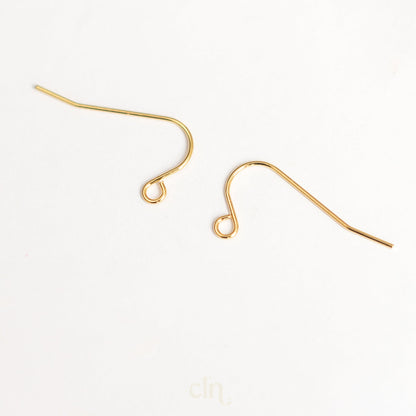 Hook 18K gold plated with loop (Shepered's Hook) - Earring findings - CLN Atelier