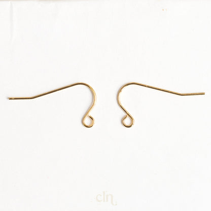 Hook 18K gold plated with loop (Shepered's Hook) - Earring findings - CLN Atelier