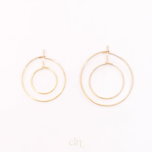 Hoop earrings 15/20/25/30mm 18K gold plated - Earring findings - CLN Atelier