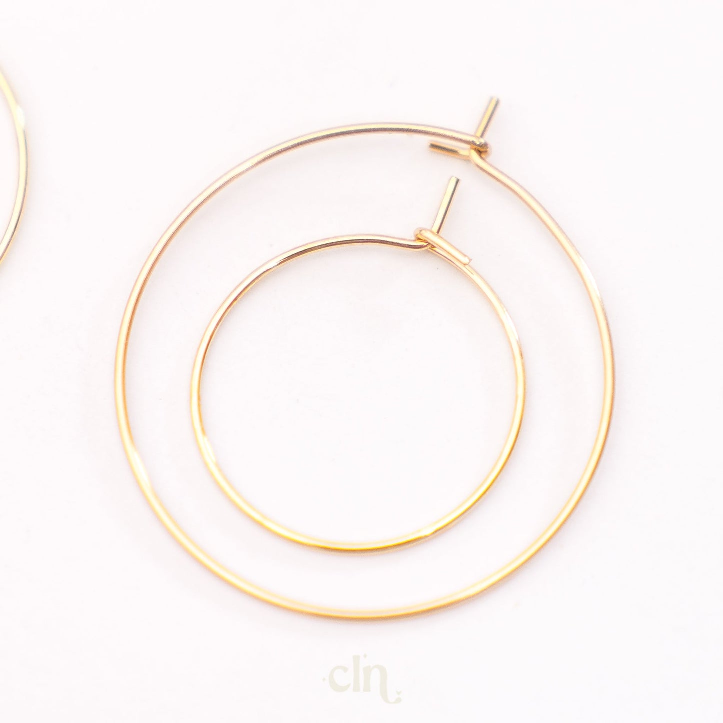 Hoop earrings 15/20/25/30mm 18K gold plated - Earring findings - CLN Atelier