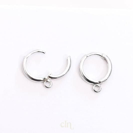 Huggie hoop with loop silver - Earring findings - CLN Atelier