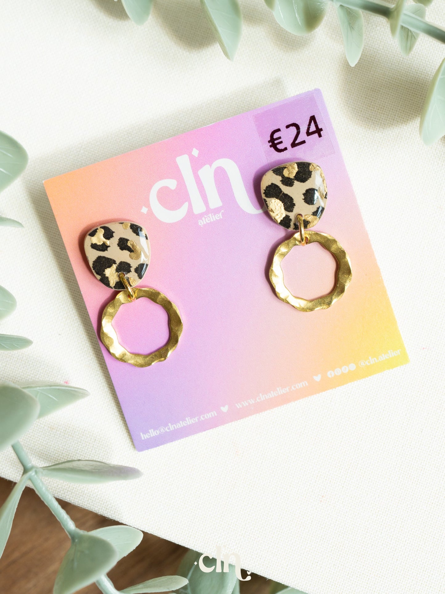 Leopard dangles - H - Earrings - CLN Atelier