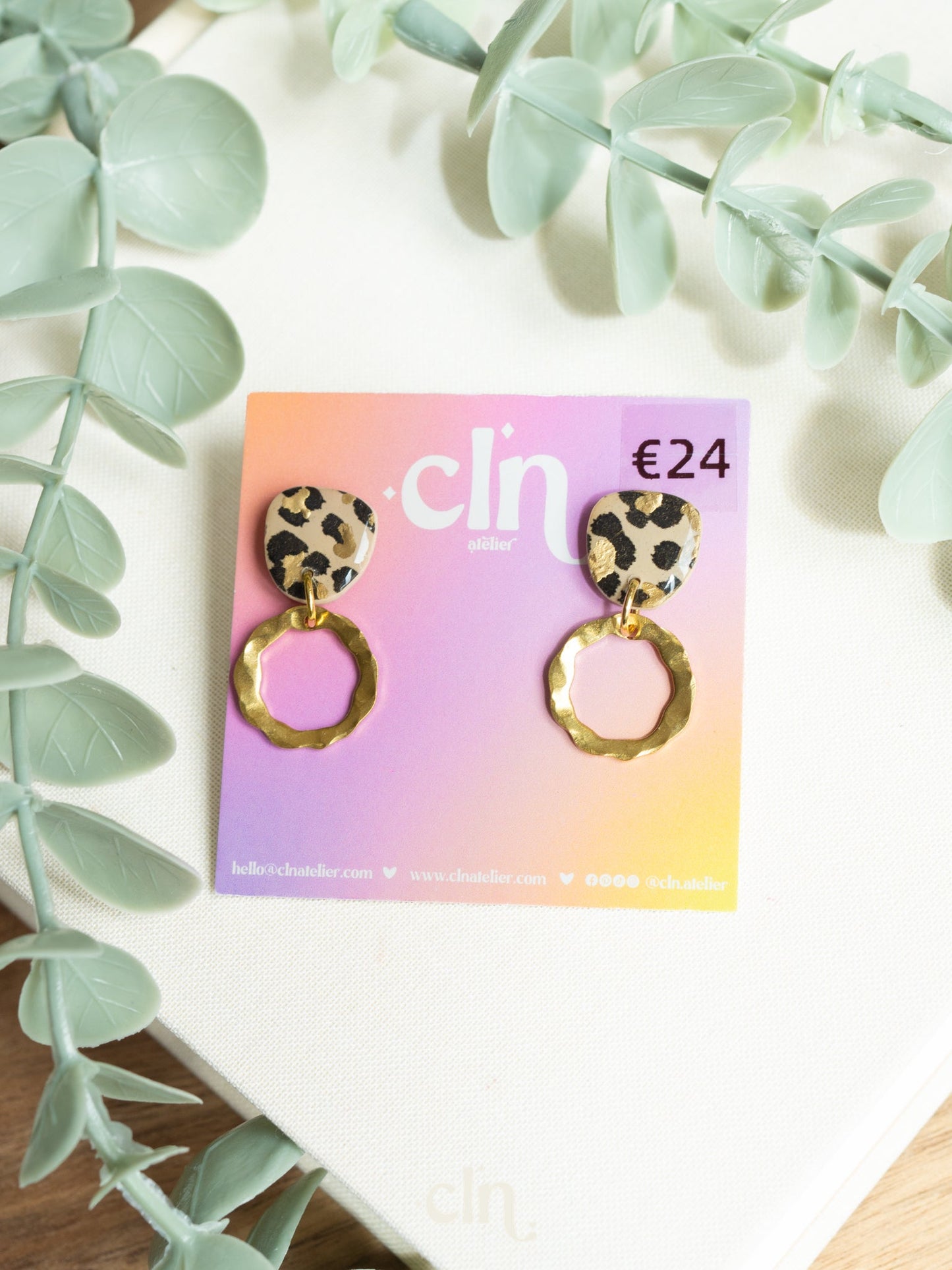 Leopard dangles - H - Earrings - CLN Atelier