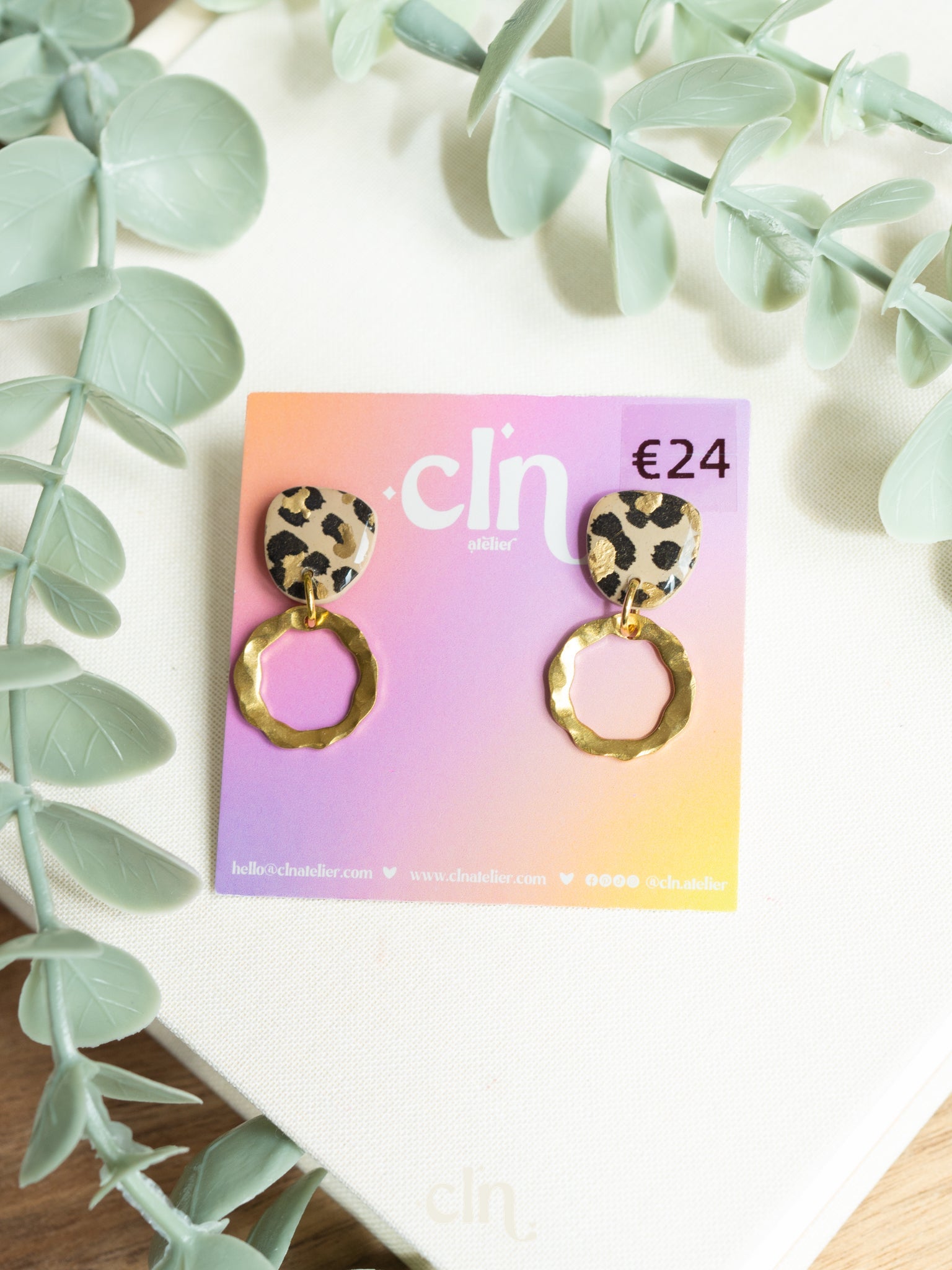 Leopard dangles - H - Earrings - CLN Atelier