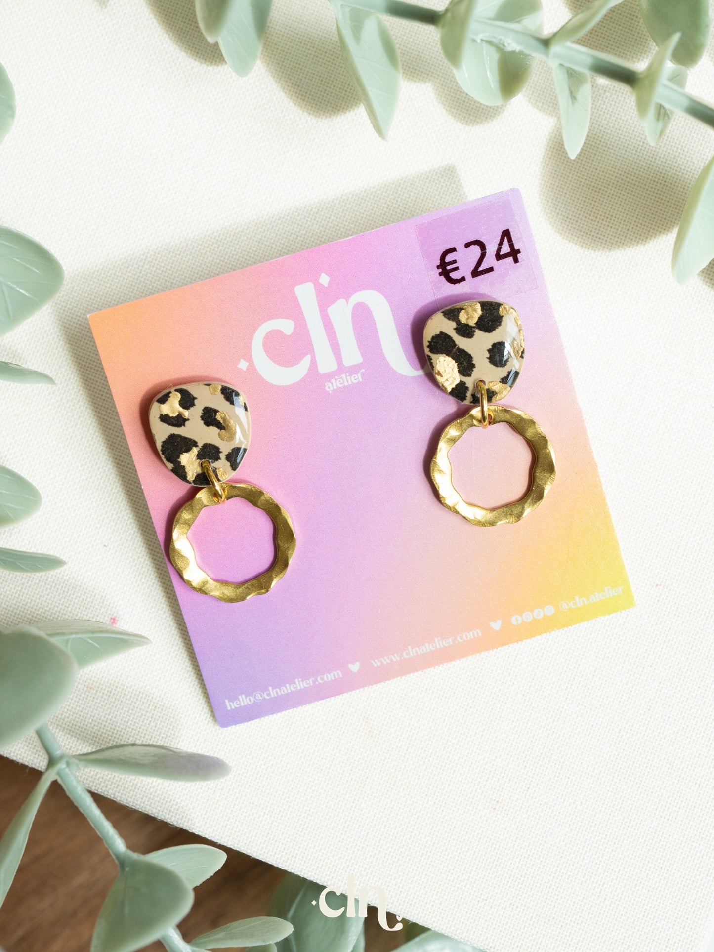 Leopard dangles - H - Earrings - CLN Atelier