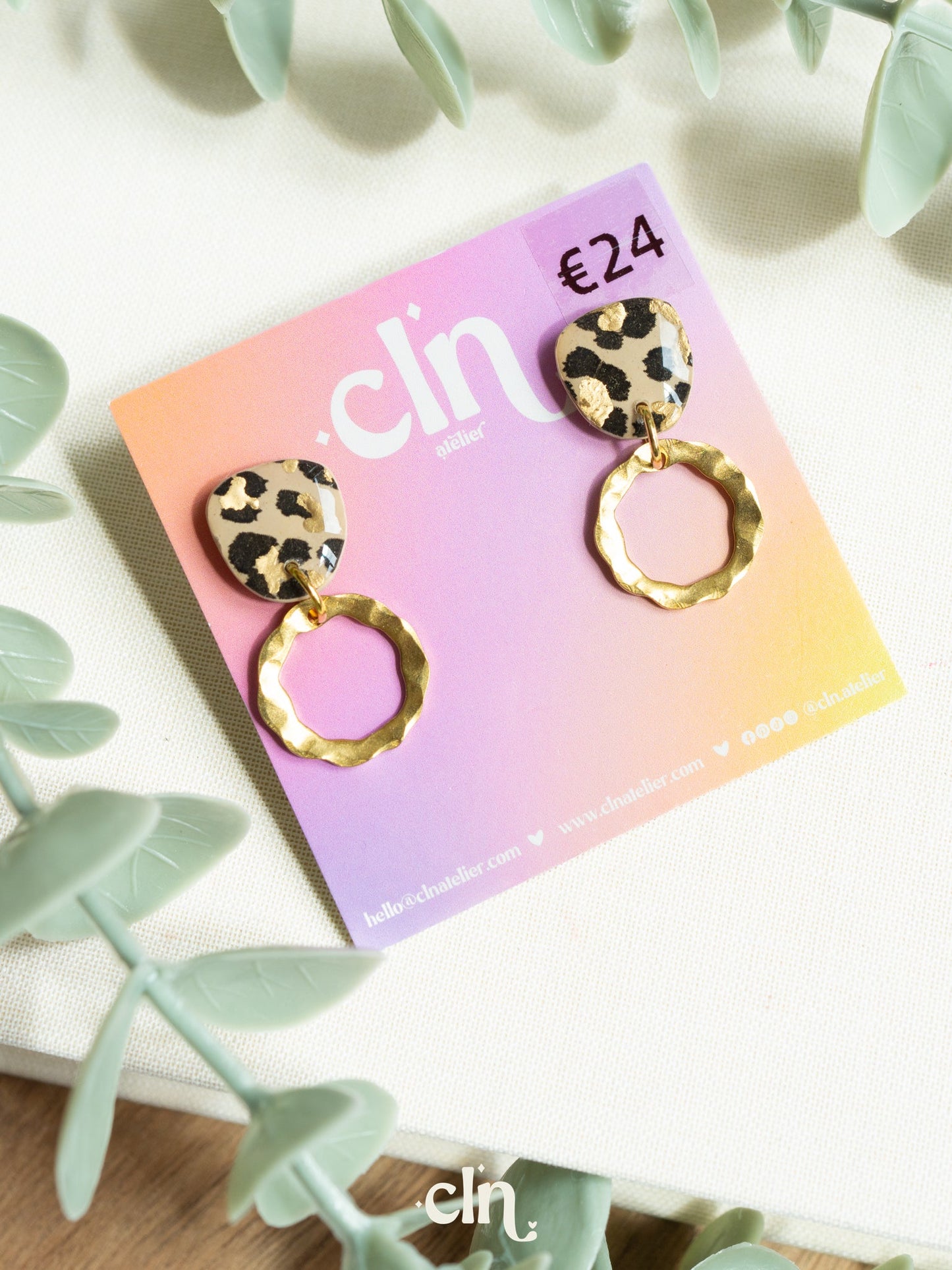 Leopard dangles - H - Earrings - CLN Atelier