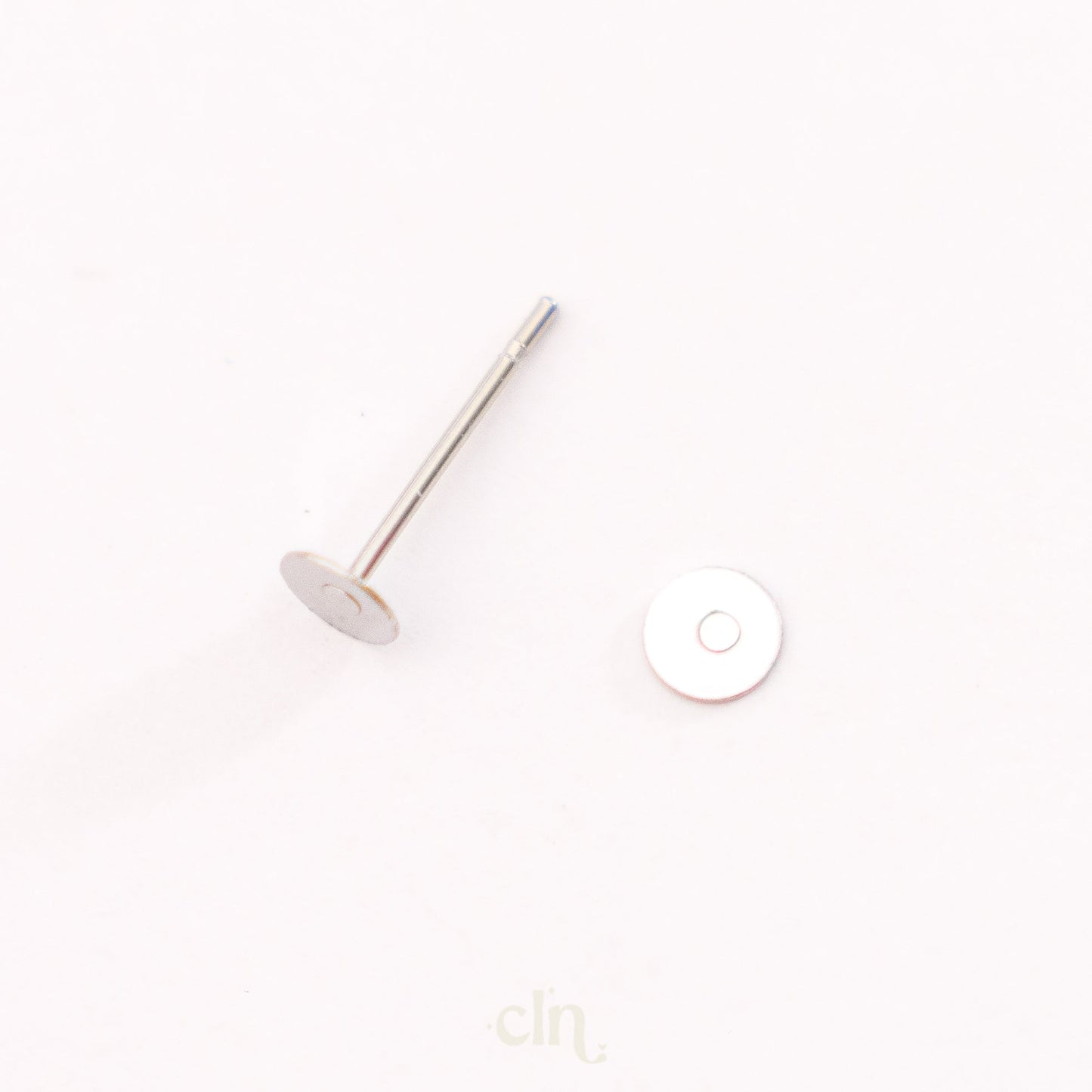 Mini flat earring post (4mm) stainless steel - Earring findings - CLN Atelier