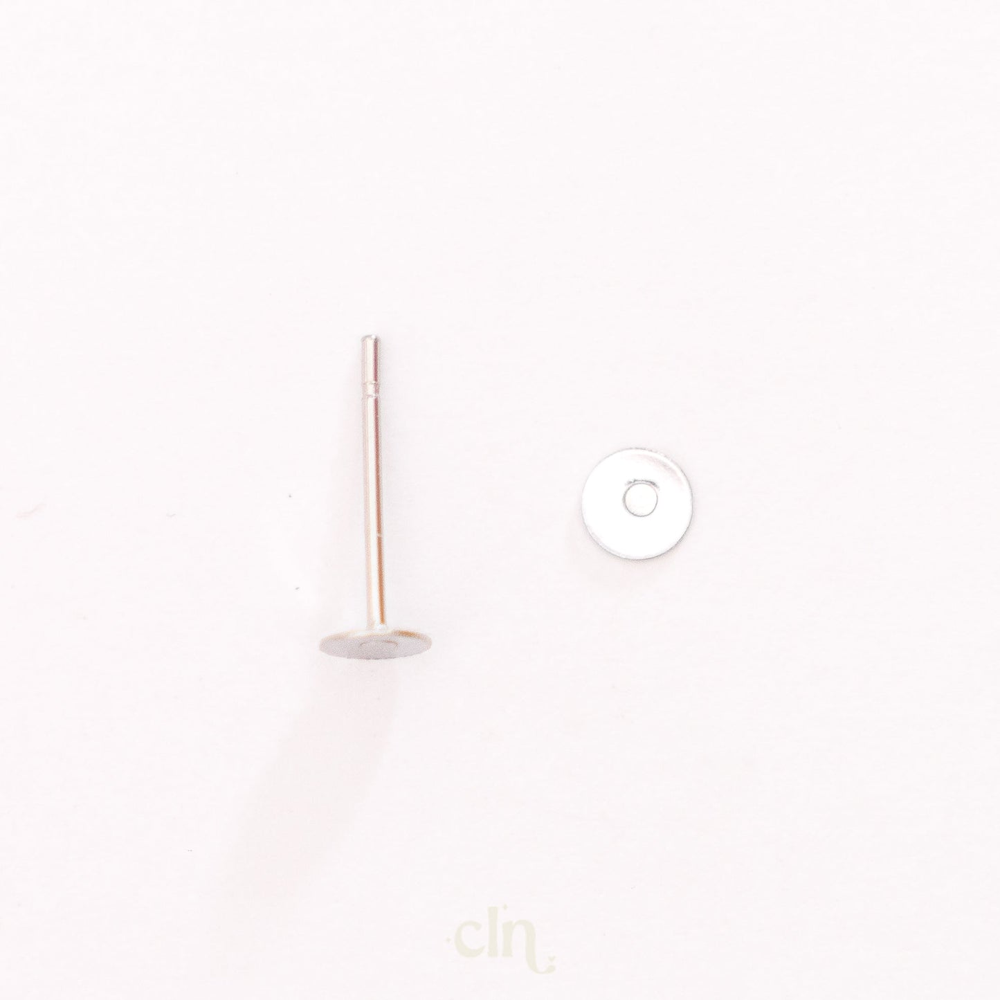 Mini flat earring post (4mm) stainless steel - Earring findings - CLN Atelier