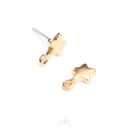 Mini star stud 14K gold plated - Earring findings - CLN Atelier