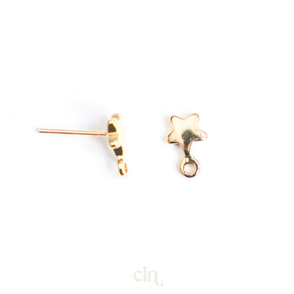 Mini star stud 14K gold plated - Earring findings - CLN Atelier