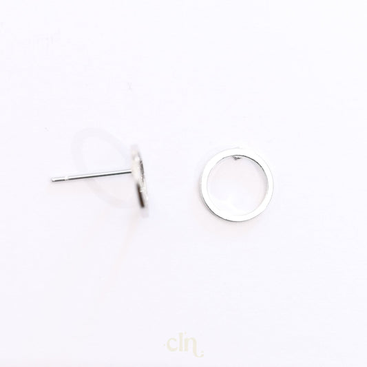 Open circle stud 10mm silver - Earring findings - CLN Atelier