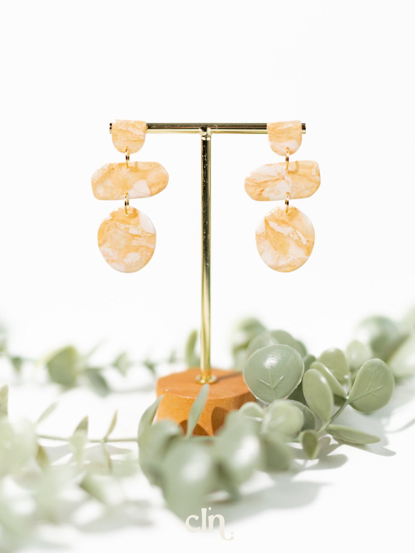 Pastel faux stones - gold - Earrings - CLN Atelier