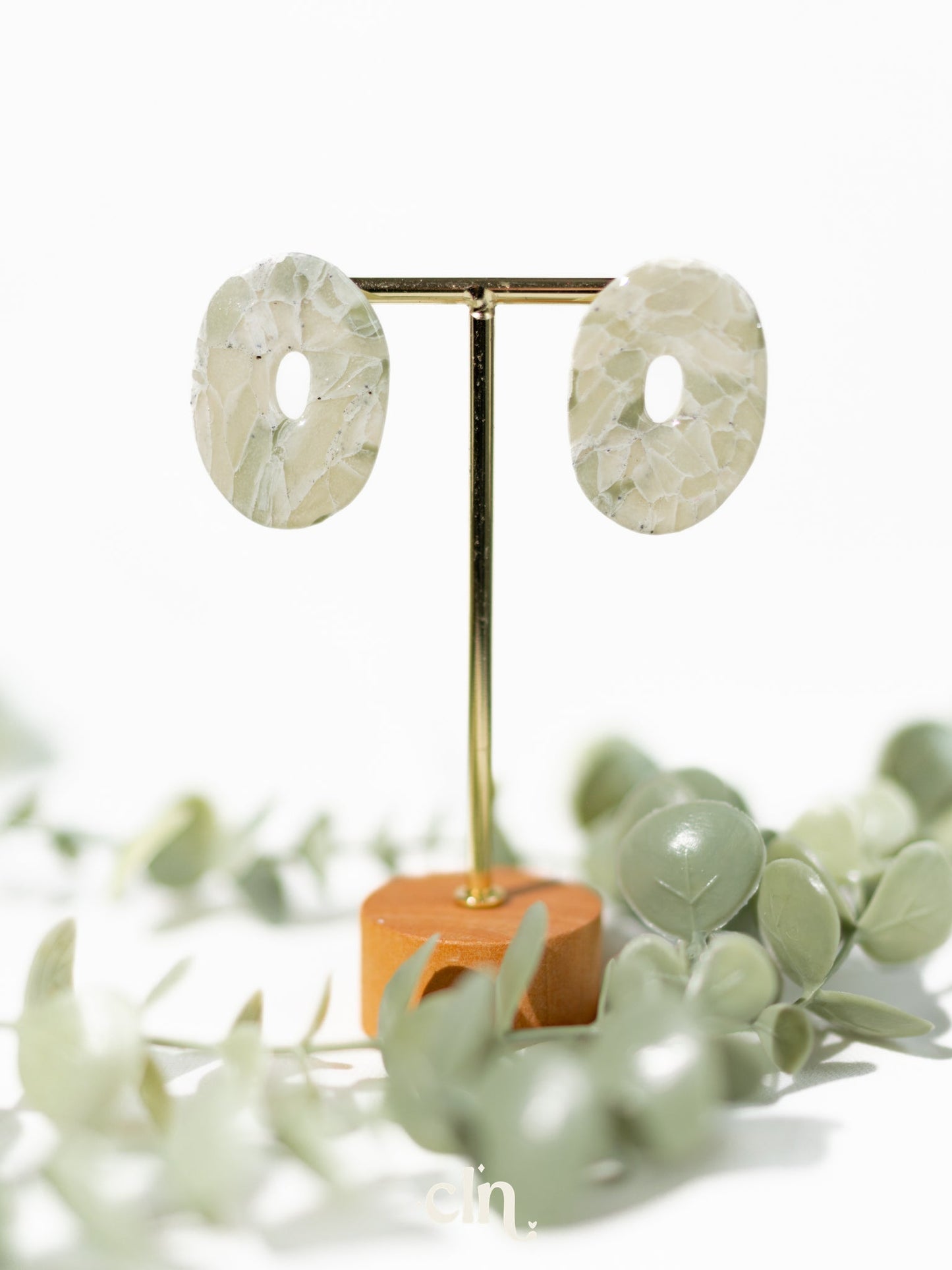 Pastel faux stones - greens - Earrings - CLN Atelier