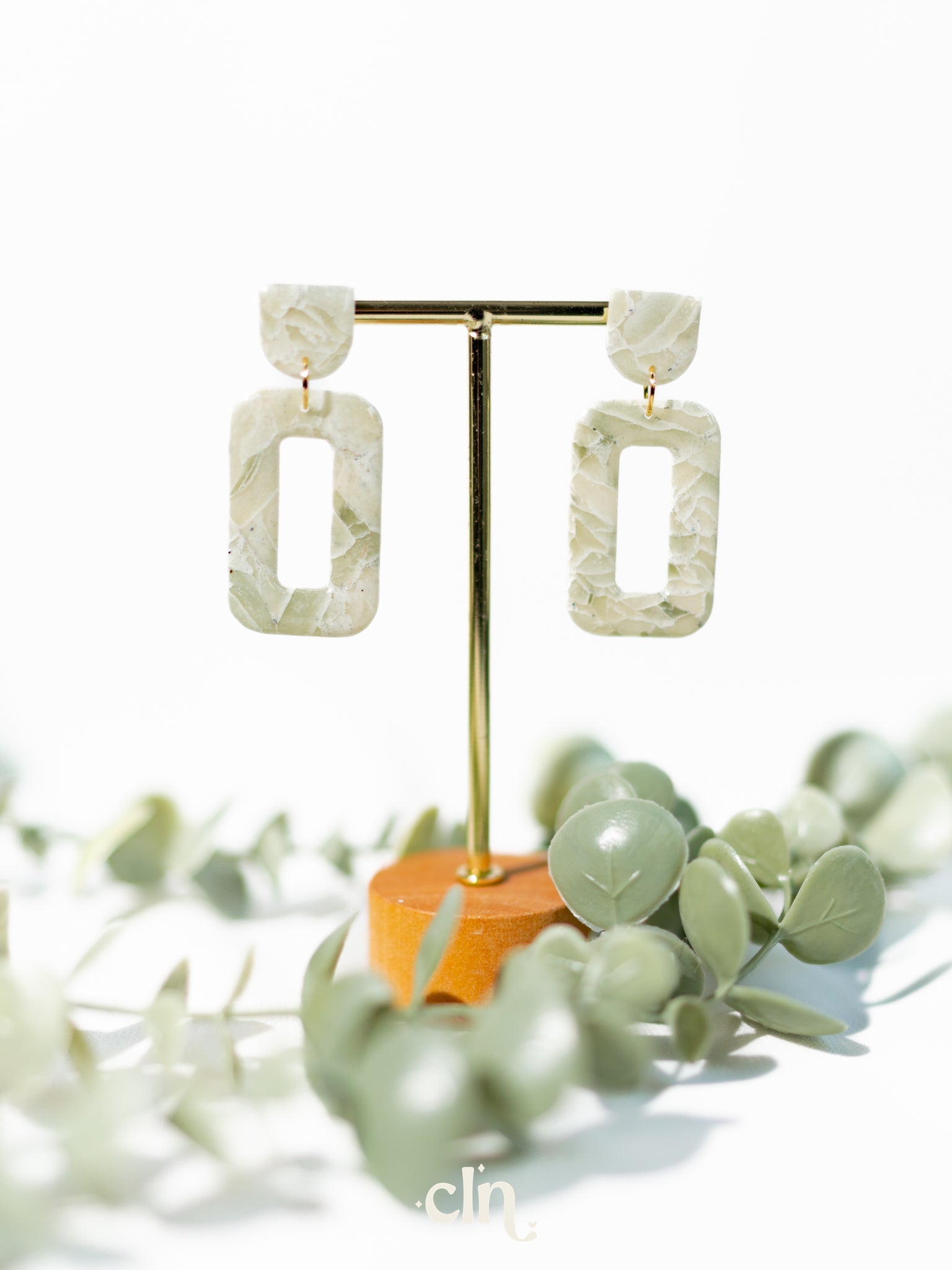 Pastel faux stones - greens - Earrings - CLN Atelier