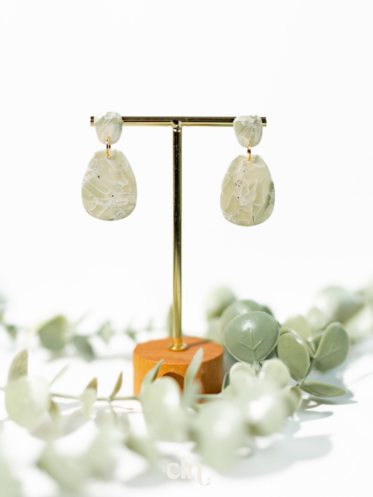 Pastel faux stones - greens - Earrings - CLN Atelier