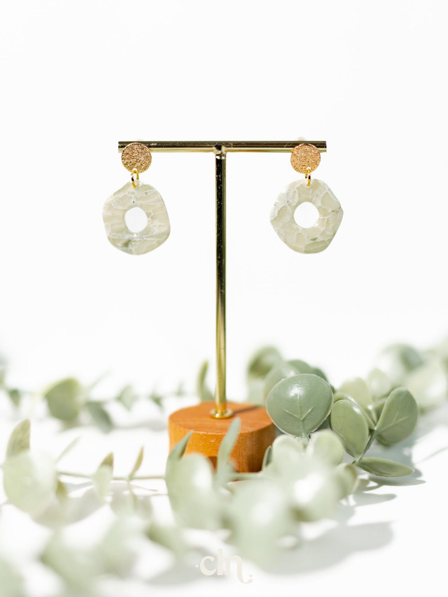 Pastel faux stones - greens - Earrings - CLN Atelier