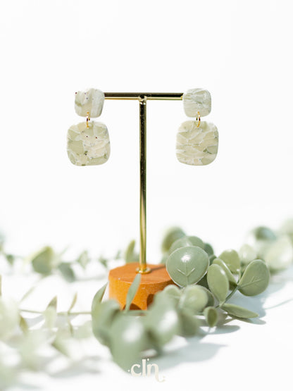 Pastel faux stones - greens - Earrings - CLN Atelier