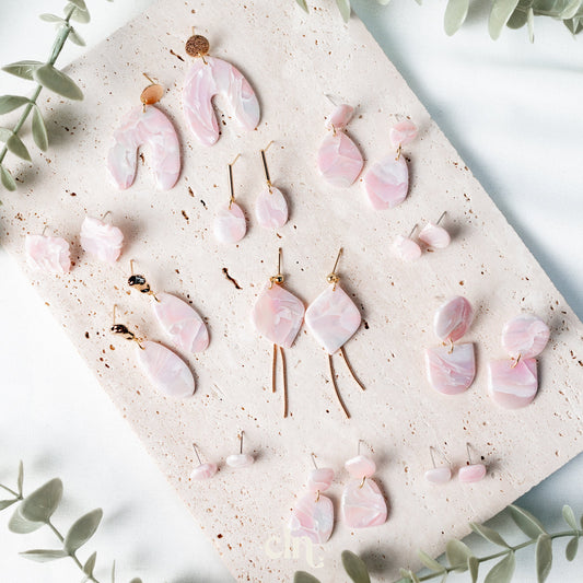 Pastel faux stones - pinks - Earrings - CLN Atelier