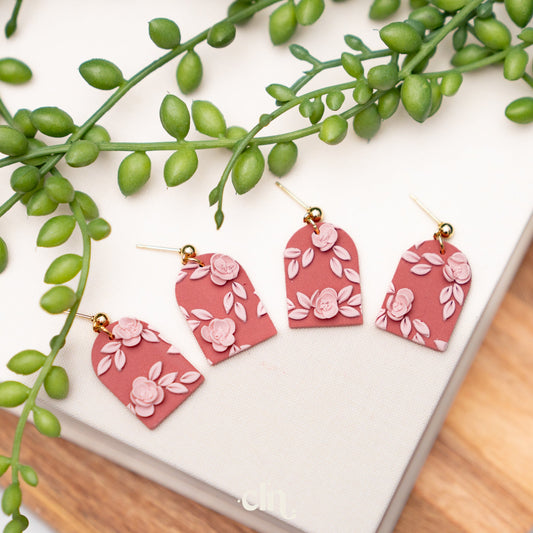 Pink roses - B - Earrings - CLN Atelier