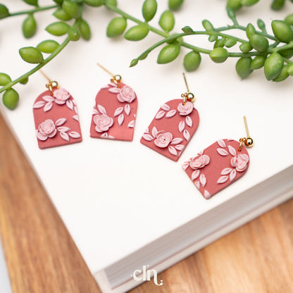 Pink roses - B - Earrings - CLN Atelier