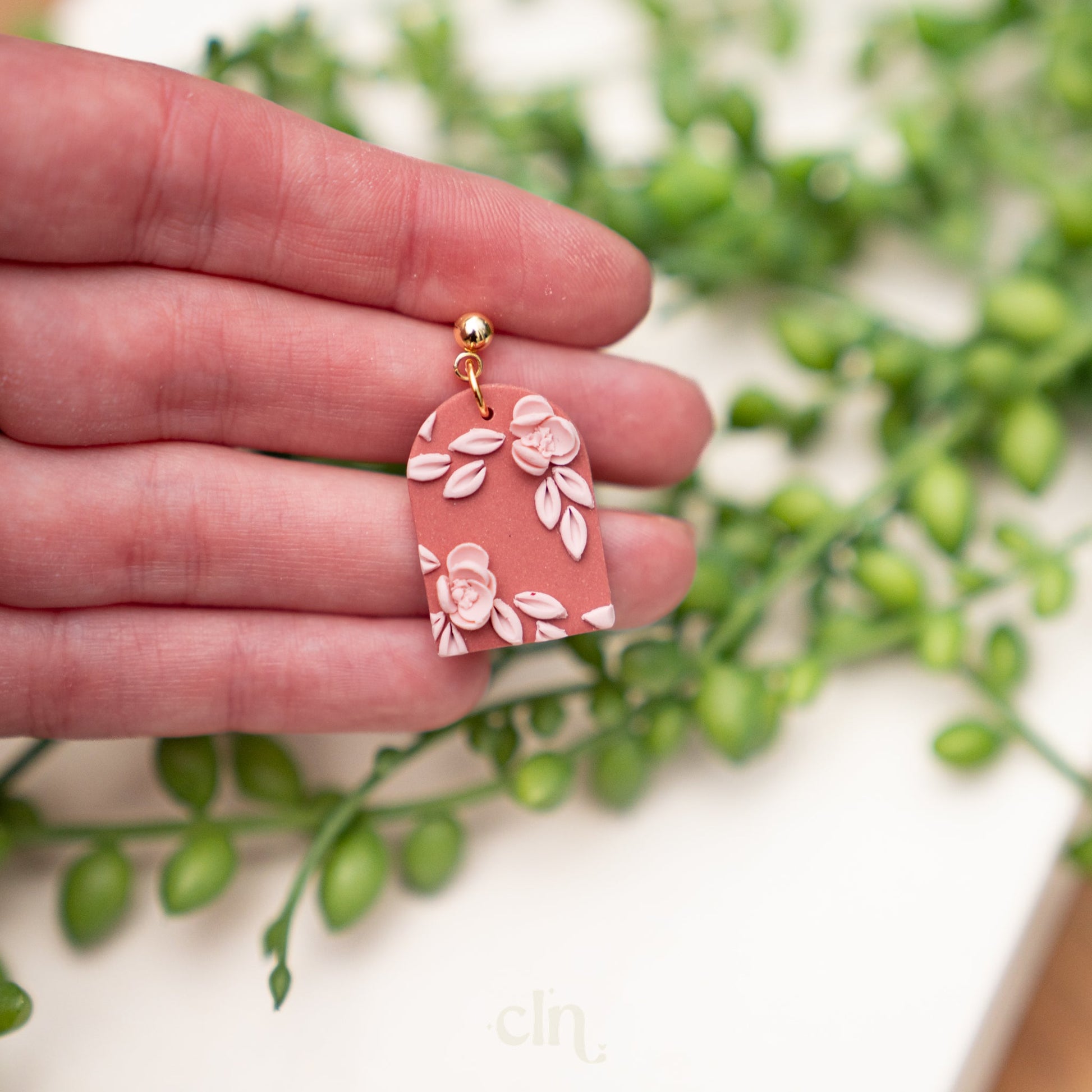 Pink roses - B - Earrings - CLN Atelier