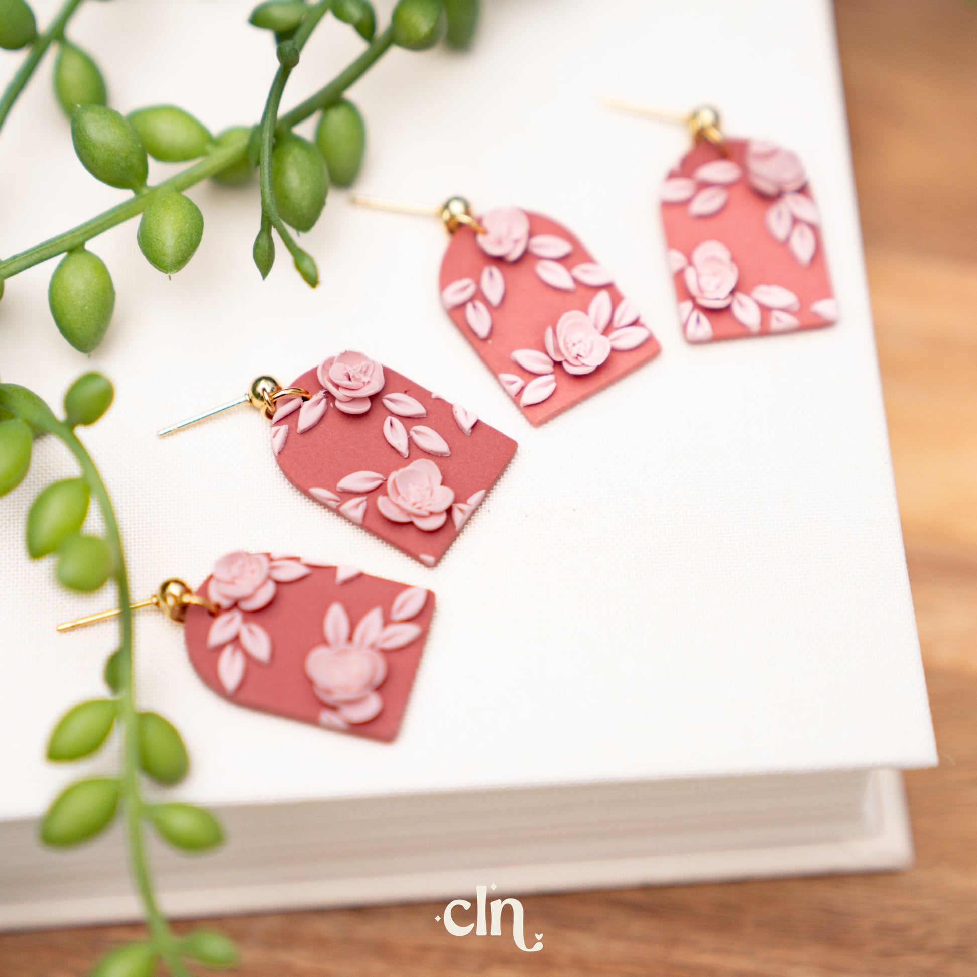 Pink roses - B - Earrings - CLN Atelier