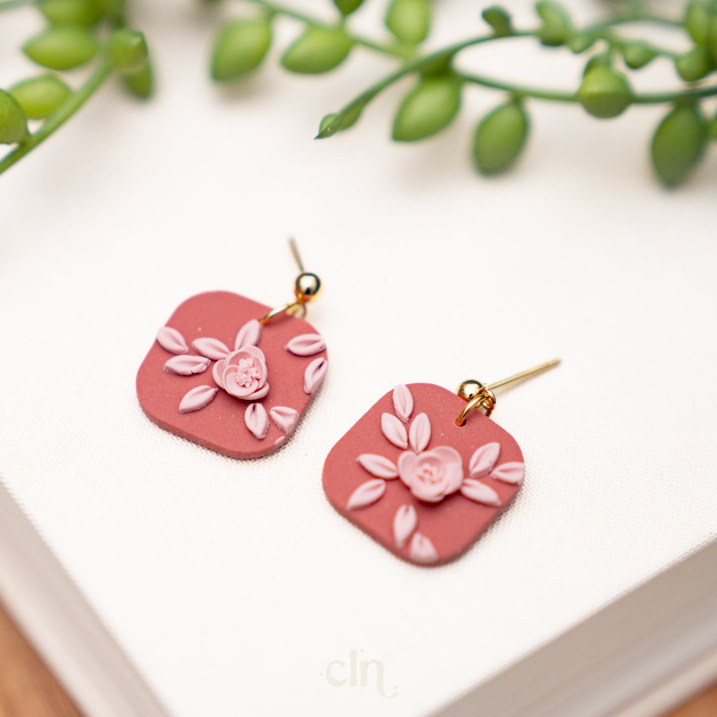 Pink roses - C - Earrings - CLN Atelier