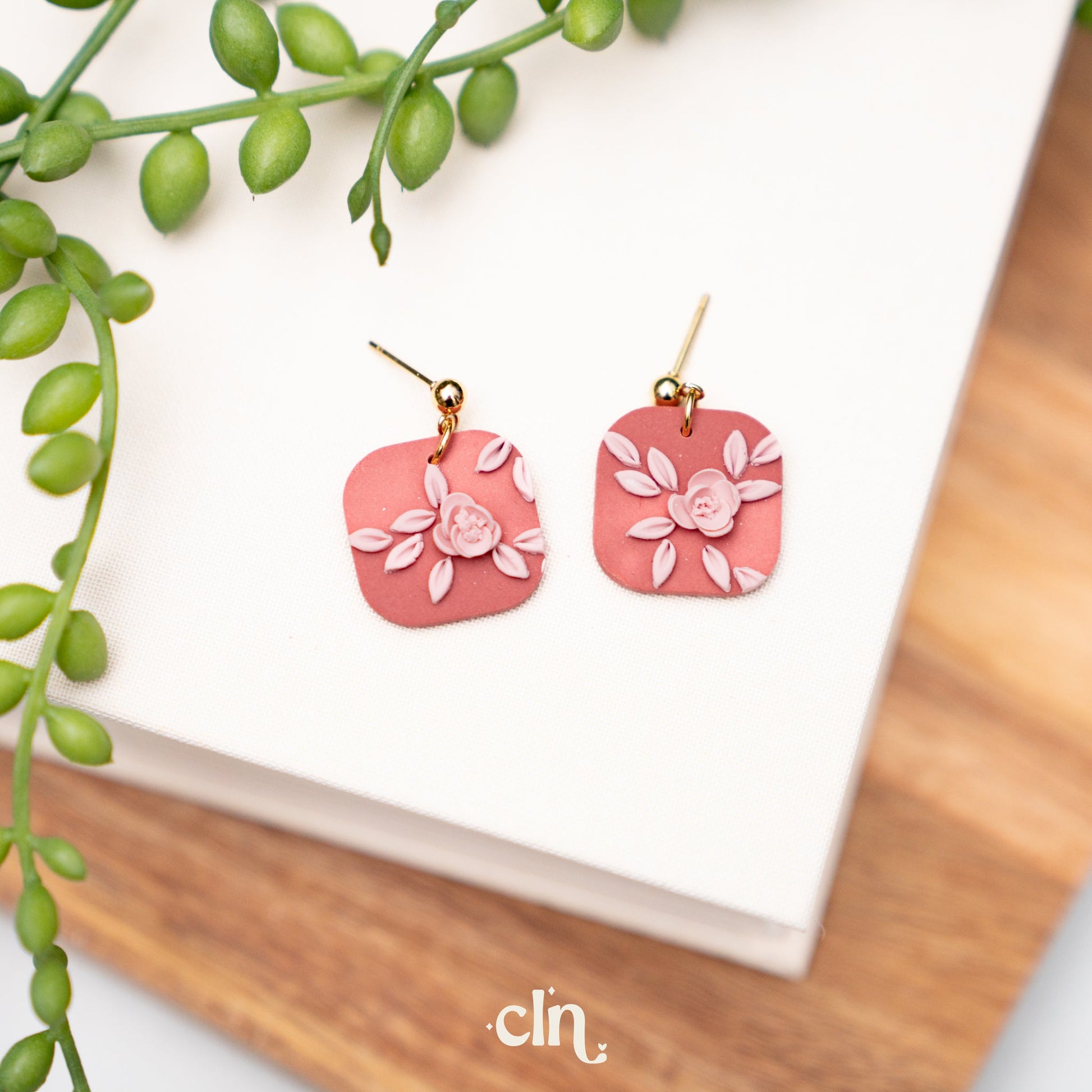 Pink roses - C - Earrings - CLN Atelier