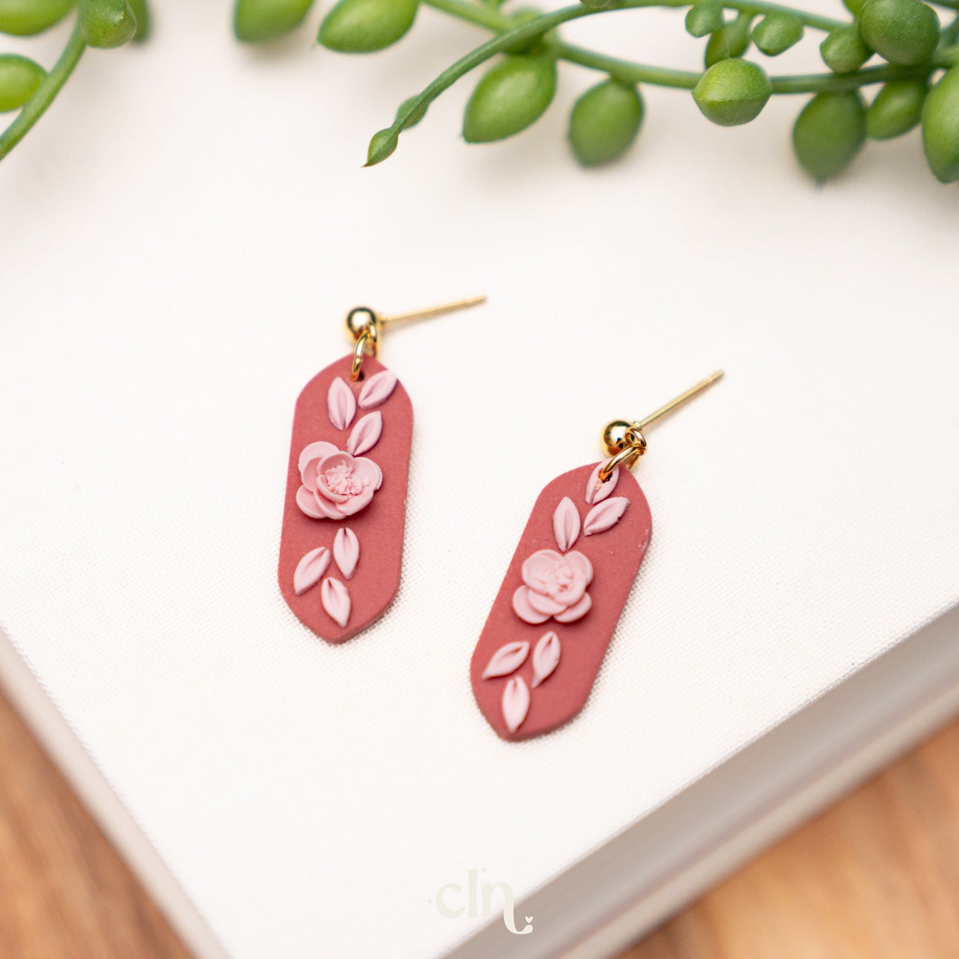 Pink roses - E - Earrings - CLN Atelier